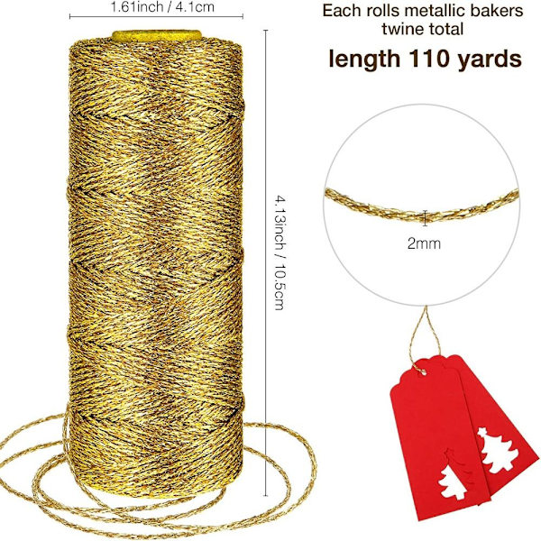 Färgad Twine Gold Twine Gold Garn