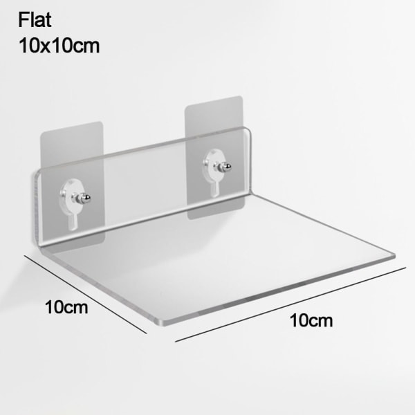 Baderom Transparent Hylle Oppbevaringsstativ 10X10CMFLAT FLAT 10x10cmFlat