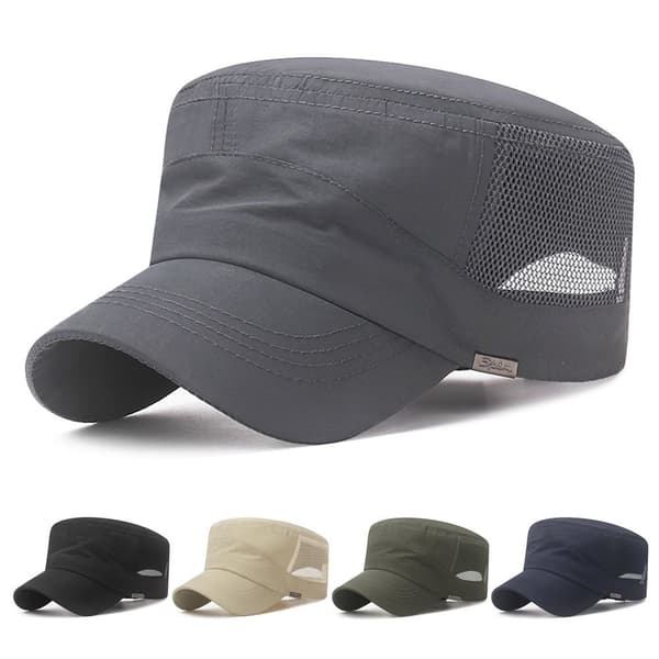 Militær Cap Flat Top Caps GRÅ grey