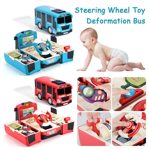 Ohjauspyörä Bus Inertia Bus Toy RED red