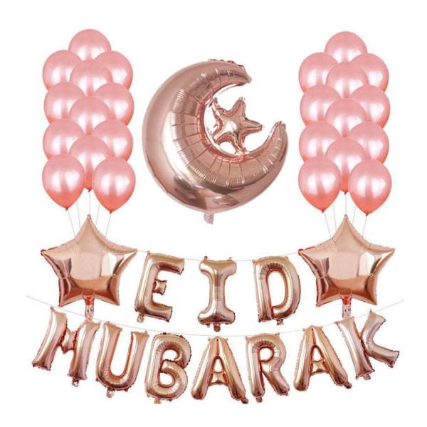 Eid Mubarak Balloner Brev Folie Balloner ROSE GULD Rose Gold