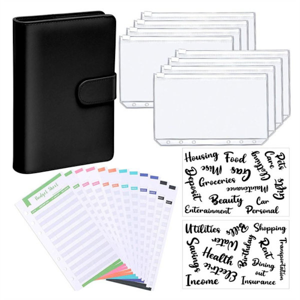 A6 Budget Binder Notebook Planner SORT Black