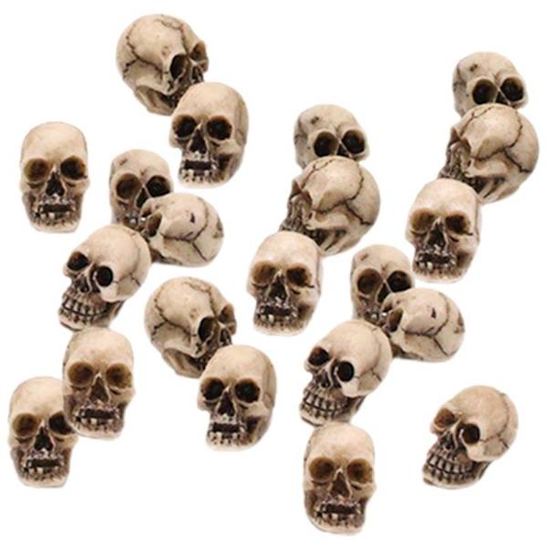 20 Stk Skull Heads Mini Skull Statue Skeleton Ornament 20 Pcs
