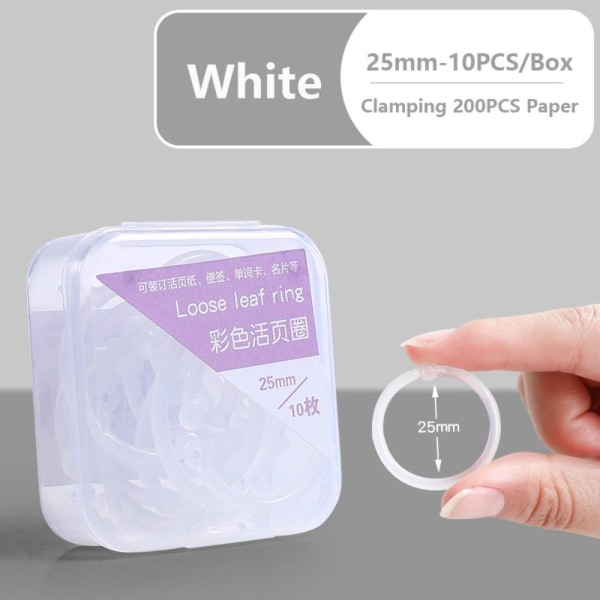 Ringbind Albums Circle HVID 25MM-10STK 25MM-10STK White 25mm-10PCS-25mm-10PCS
