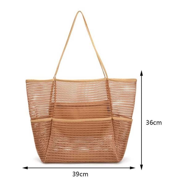Mesh Beach Tote Bag Skulder Håndtasker SORT black