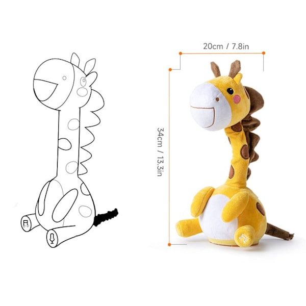 Dansende Talking Giraffe Toy Myk plysj Giraffe Toy DINOSAUR