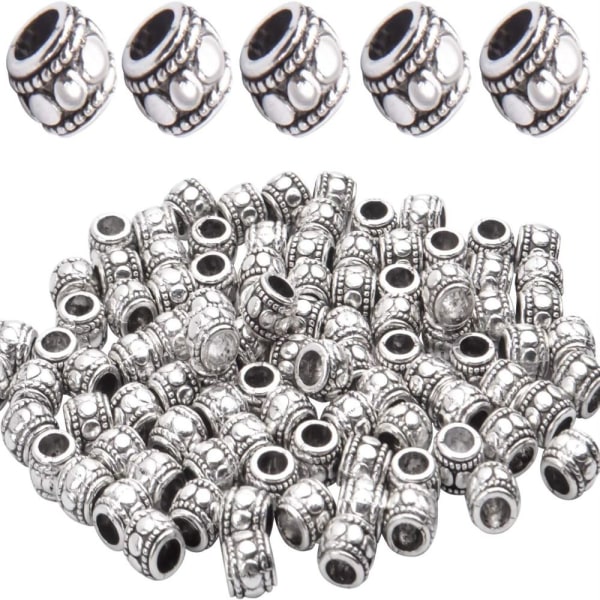 Stora hålpärlor Hålpärlor Charms Silver Spacer Beads