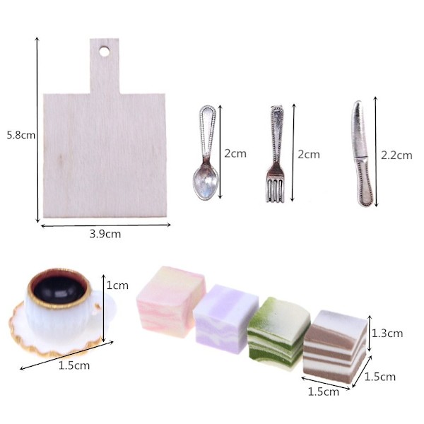 1 set Miniatyrkakabröd DIY Dessert MATCHA MATCHA Matcha