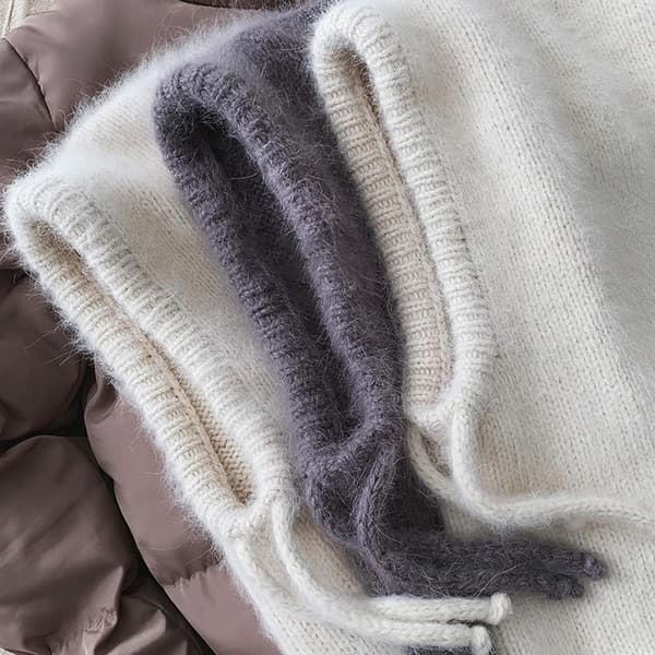 Stickad mössa Vintermössa BEIGE Beige