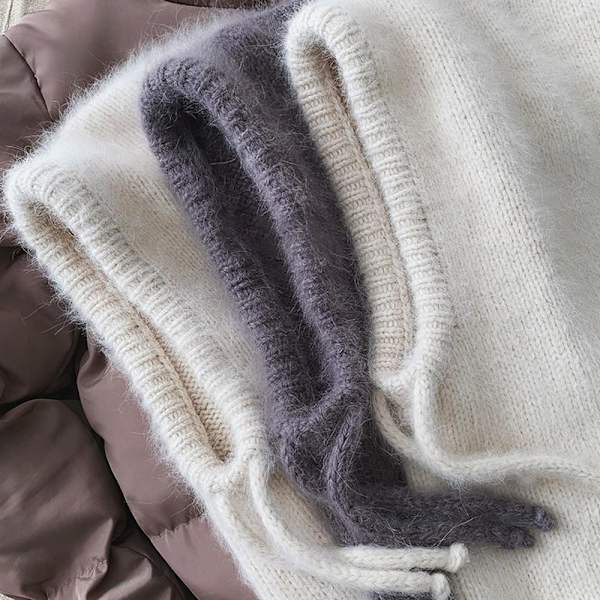 Stickad mössa Vintermössa LJUSGRÅ Light Grey