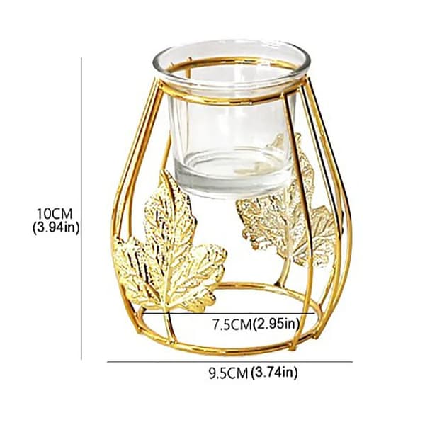 Gull Iron Art Glass Lyskopp Telys Lysestake D D D