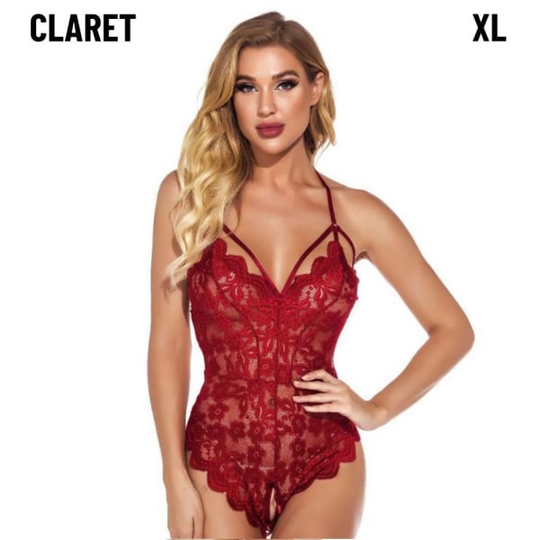 Lace Bodys Underkläder Nattkläder-Underkläder CLARET XL claret XL