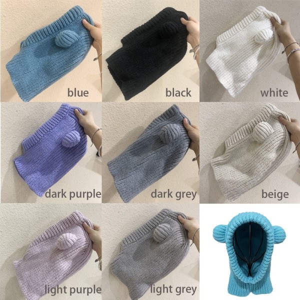 Pullover Strik Hue Varm Balaclava Hue SORT black
