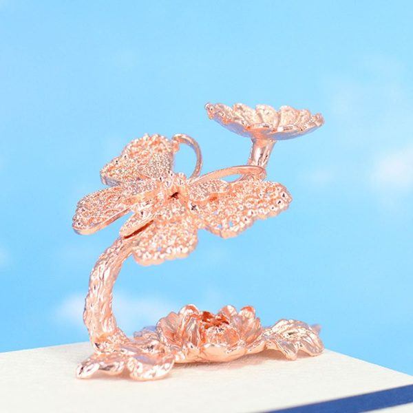 Butterfly Display Base Holder Krystalkugle Display Stand GULD Gold