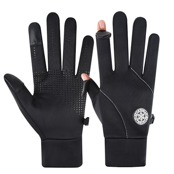 1pari Full Finger käsineet Pyöräilyhanskat MUSTA LFLIP STYLE FLIP Black LFlip style-Flip style