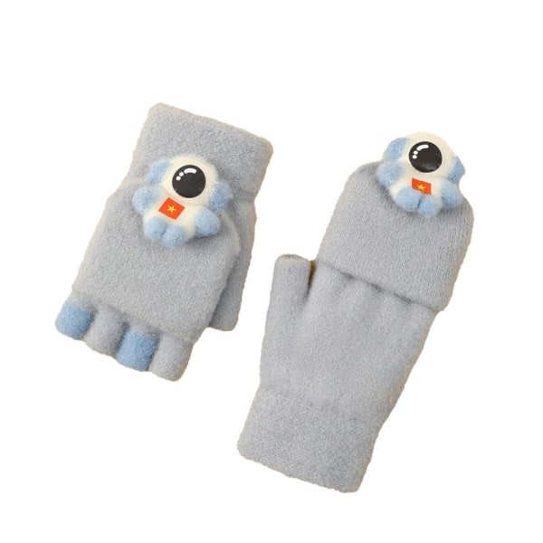 Sarjakuva Knitted Gloves Kids Flip Cover Gloves BEIGE beige