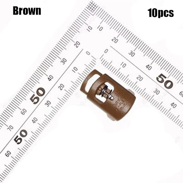 10 kpl Tactical Cord Lock Toggle Stopper RUSKEA Brown