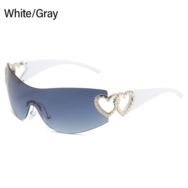 Y2k solbriller for kvinner herreskjermer HVIT/GRÅ HVIT/GRÅ White/Gray