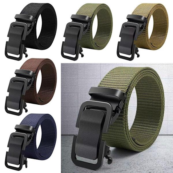 Nylon flätat bälte Automatiskt spänne midjeband ARMY GREEN Army green
