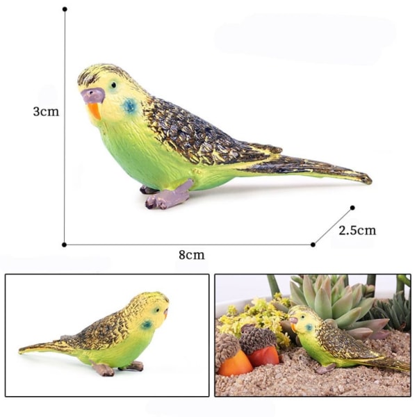 Miniatyr papegøyefigurer Naturtro fuglemodell 1-2 STK 1-2 STK 1-2PCS