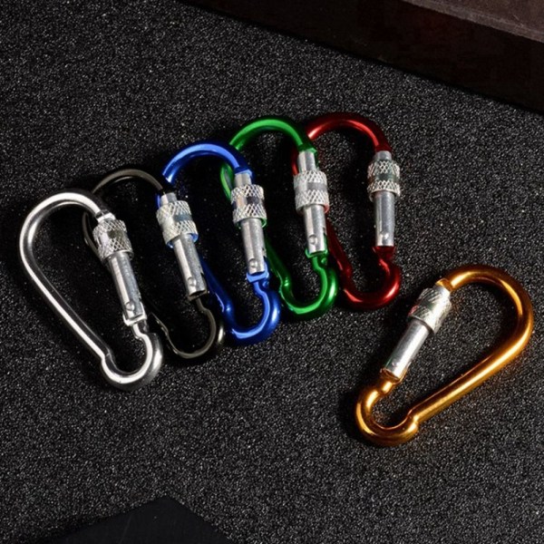 5 stk Outdoor Sports Carabiner Sikkerhetsspenne Nøkkelring GRØNN Green