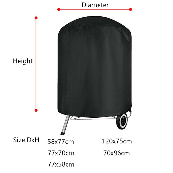 Trädgård Uteplats Cover Utomhus Runt BBQ Grillskydd COVER 77x70cm