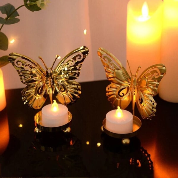 Kynttilänjalka perhosen muotoinen KULLA Gold