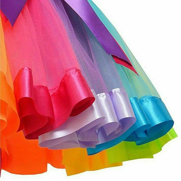 Rainbow Tutu-nederdel Tulle-minikjole S S