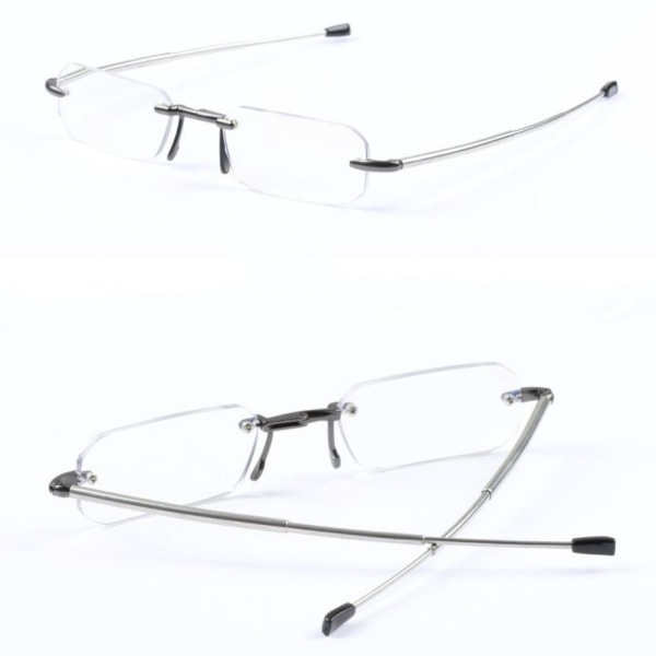 Rammeløse læsebriller Brille med etui +100 +100 +100