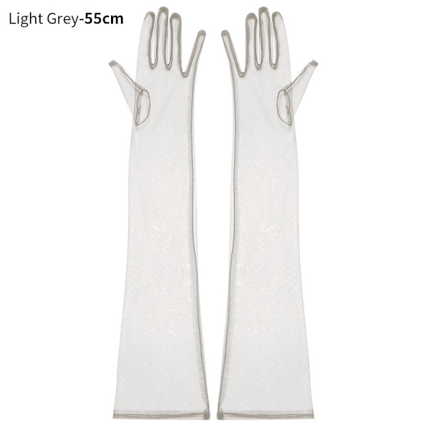 1 par Tyllhandskar Bröllopsbröllopshandskar LJUSGRÅ 55CM Light Grey 55cm