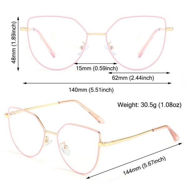 3 I-1 Cat Eye Briller Anti-Blue Light Briller BEIGE FRAME Beige frame