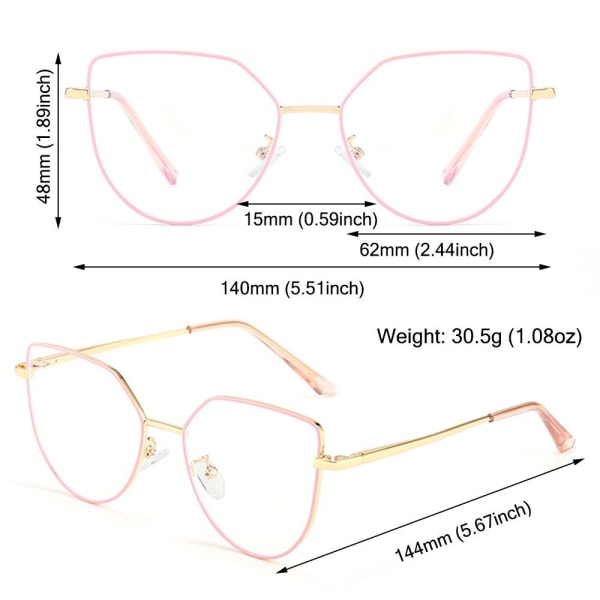3 I-1 Cat Eye Glasögon Anti-Blue Light Glasögon SVART RAM Black frame