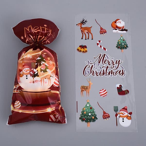 50st julgodispåsar Xmasförpackningspåsar Cookiepresentpåsar