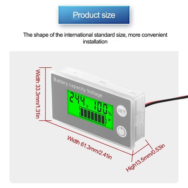 Batterikapacitetsindikator Digitalt voltmeter B B B