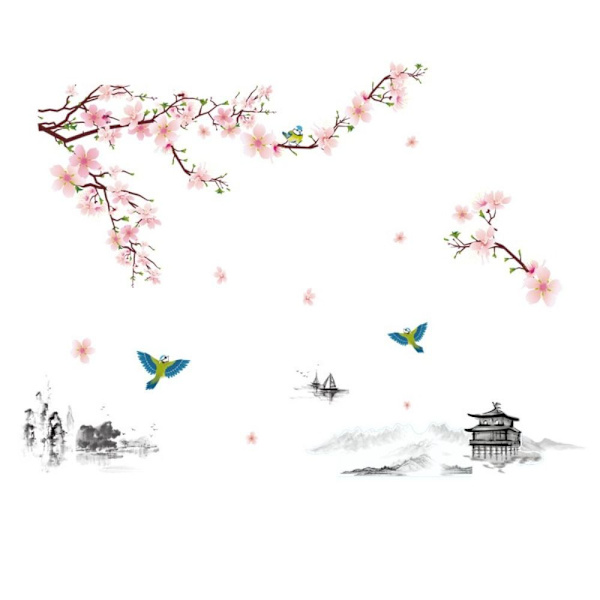 Wall Stickers Pink Flowers Wall Art Decals