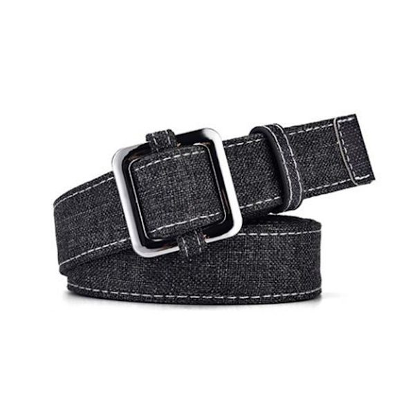 Denim canvas bælte legering, ikke-porøst spænde linning SORT black