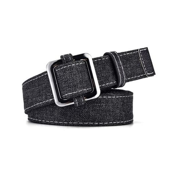 Denim Canvas Belte Legering Ikke-porøs spenne Midjebånd HVIT white