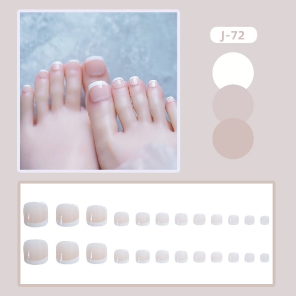 Franske tånegle Bærbare falske negle Tryk på falske negle
