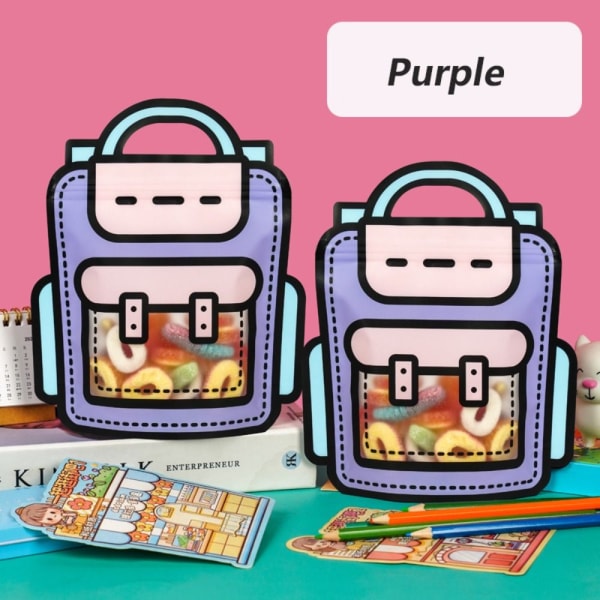 10 STK Emballagepose Biscuitpose LILLA LILLA purple