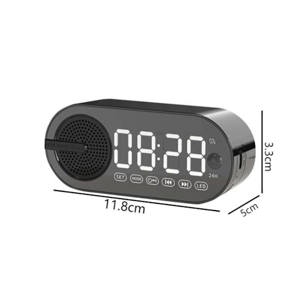 Digital väckarklocka Bluetooth högtalare VIT white