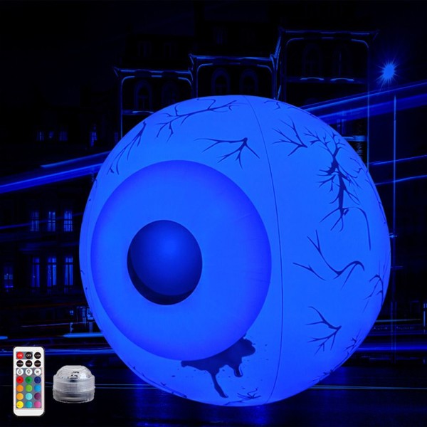 2st LED-ljusande ögonglob Uppblåsbar Halloween-dekor