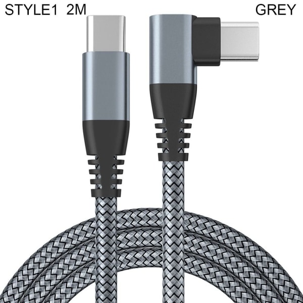 USB C Til USB C-ledning Kabel GRÅ 2MSTYLE1 STYLE1 Grey 2mStyle1-Style1