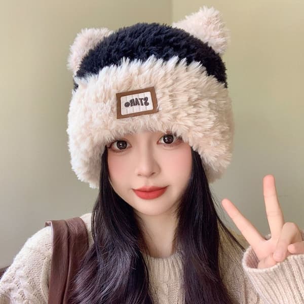 Strikket Hat Bear Ear Hat 1 1 1