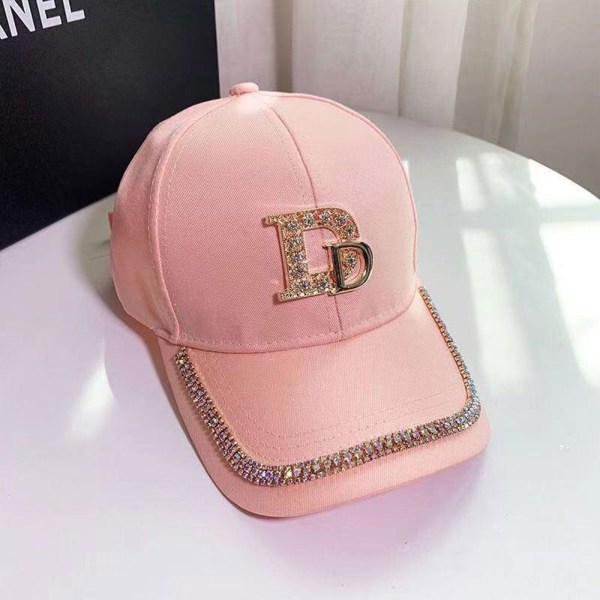 Rhinestones Baseball Caps Peaked Cap SORT D SORT D Black D