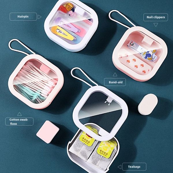 Mini Opbevaringsetui Desktop Orangizer Box HVID white