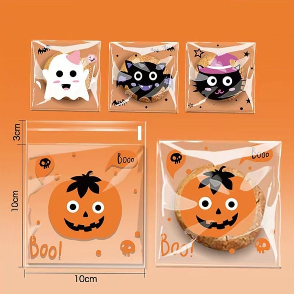 100 stk Halloween slikposer Plast slikposer KAT KAT Cat