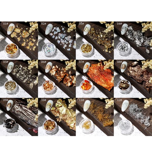 5 kpl Nail Glitter Sequin Epäsäännölliset Glitter Flakes 7 7 7
