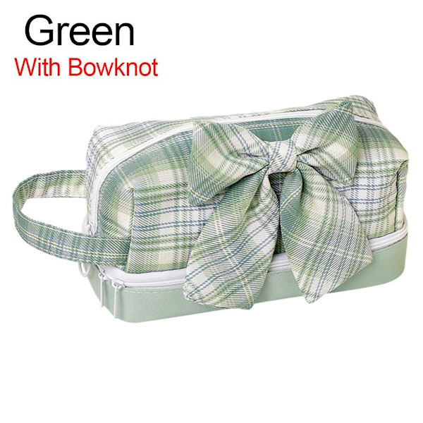 Stationery Opbevaringspose Stationery Organizer GRØN MED BOWKNOT Green With Bowknot-With Bowknot