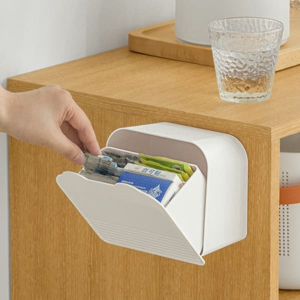 Kosmetisk bomullslåda Dispenser VIT white