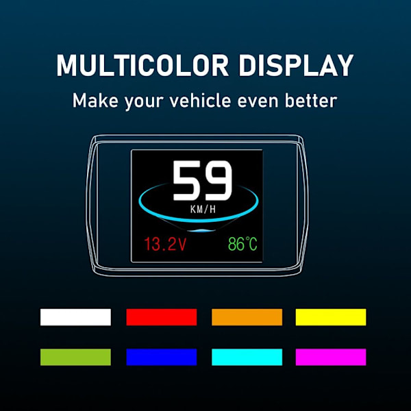 Bil Head Up Display Digital Speedometer Bil HUD Black